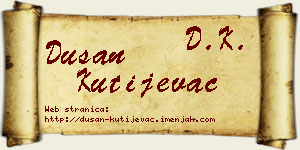 Dušan Kutijevac vizit kartica